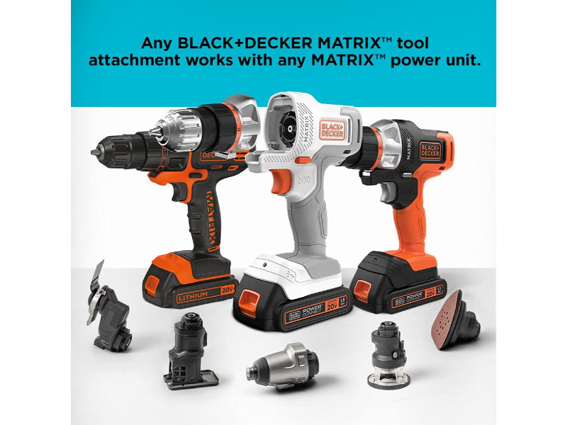 BLACK & DECKER 20V MAX MATRIX Cordless Drill Combo Kit with Case, 6-Tool (BDCDMT1206KITC)