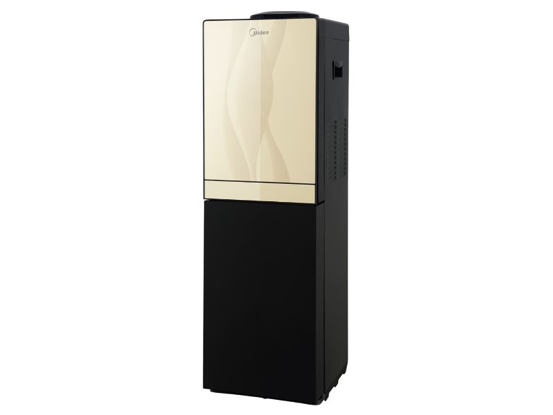 Midea Free Standing Top Loading Water Dispenser with fridge, Gold & Black Color - YL-1836S-B(G & B)