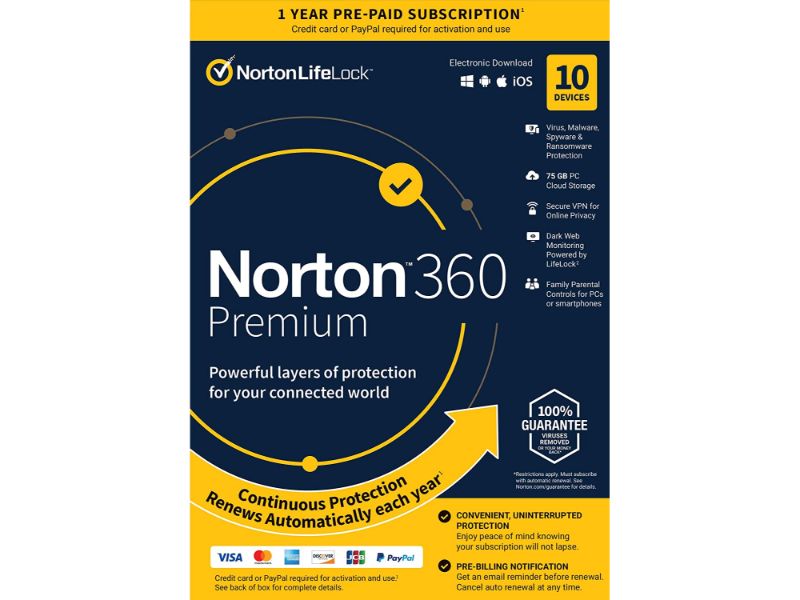 Norton 360 Deluxe 75 GB - 10 Device A-21405122