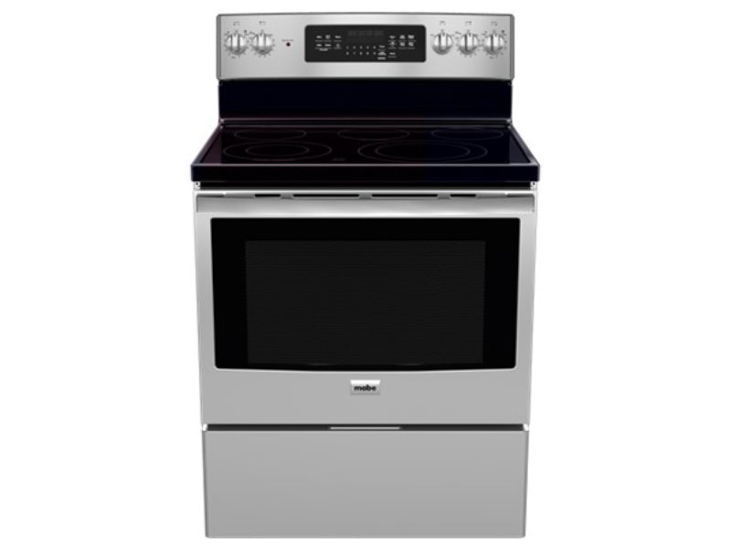 MABE Free Standing Electric Cooker 76cm, 5 Radiant burners, 141Ltr oven capacity, Black-Stainless Steel (Made in Mexico) - EML835NXF0
