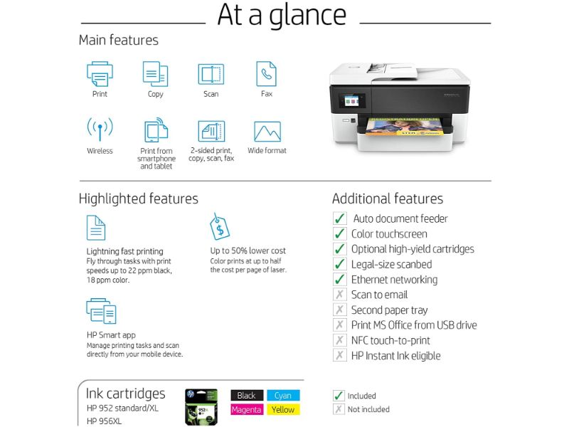 HP OfficeJet Pro 7720 Wide Format All-in-One Printer -Y0S18A