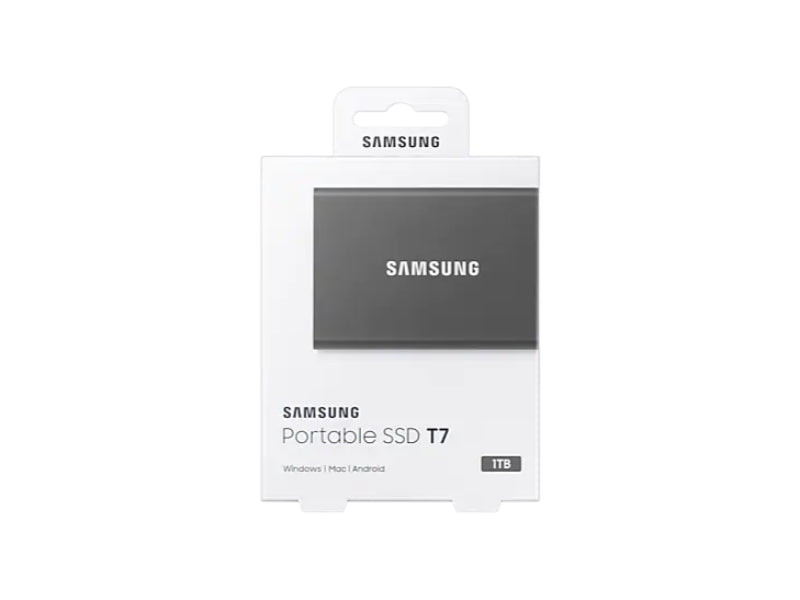 Samsung T7 Portable SSD -1TB -USB 3.2 Gen.2 External Titanium Grey-MU-PC1T0T/WW