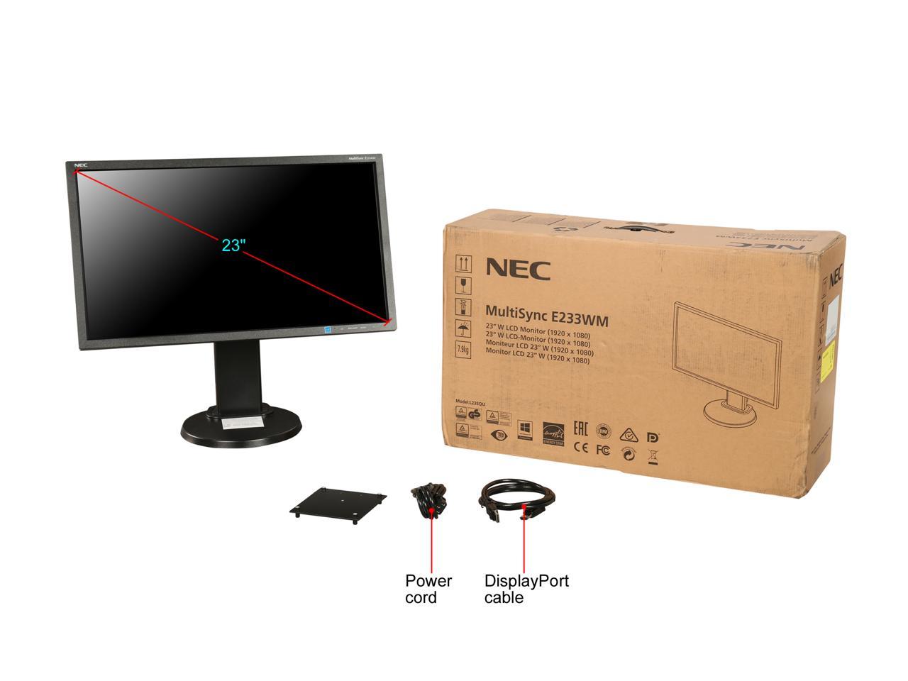 NEC 23" MultiSync E233WM - LED Business monitor