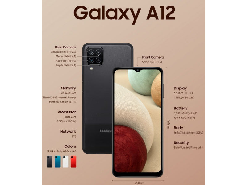 Samsung A12 SM-A125F/DS, 4G LTE ...