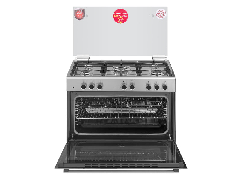 Simfer 5 Gas Burner 90X60cm Full Option Heavy Duty Cooker with Gas Oven - 9060SE
